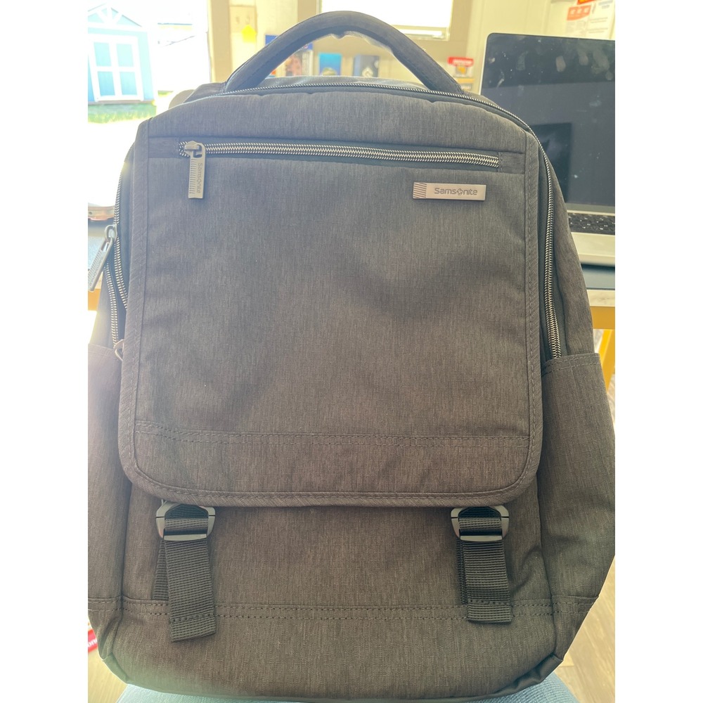 Samsonite Charcoal Gray Business Travel Backpack Laptop Bag Padded‎ Straps